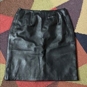 Yvonne Marie Vintage Black Leather Skirt size 4